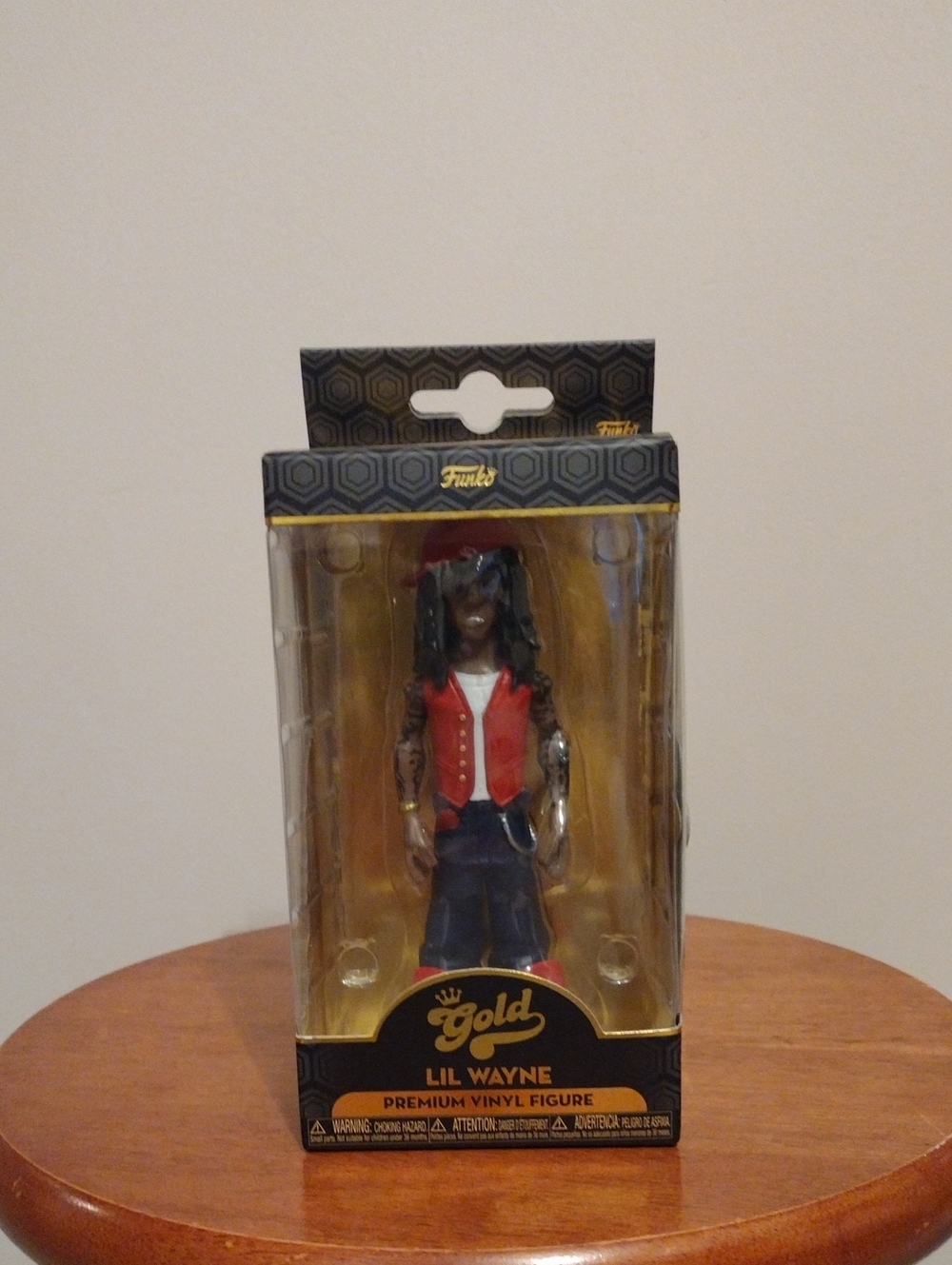 Funko Gold Lil Wayne Figure with Red Vest and Navy Pants